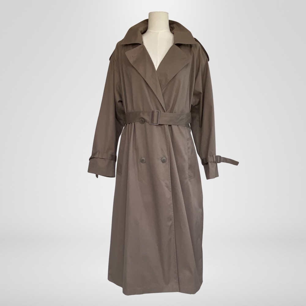 Vintage John Weitz Womens Trench Coat Size 16P Belted Capsule Staple Essential